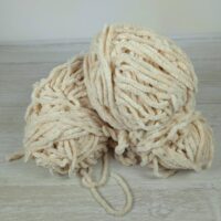 Сток велюр 100г/120м бежевий з люрексом за 1г