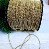 Жемчуг на нитке 3мм New Year, золото