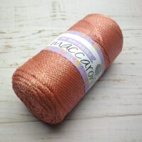 Шнур ПП Шикімікі Макраме (Shikimiki Macrame) 2мм 200г/230м 1328 пудра з люрексом