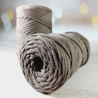 Шнур бавовняний в'язаний 100м 4мм №571 пастельно-коричневий