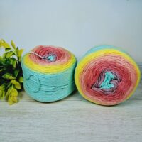 Сток бавовна меланж 100г/200м райдуга з люрексом