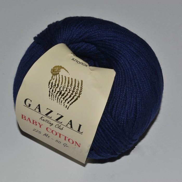 Газзал Бебі Котон (Gazzal Baby Cotton) 50г/165м 3438 темно-синій