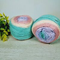 Сток бавовна меланж 100г/200м рожево-бузковий з люрексом