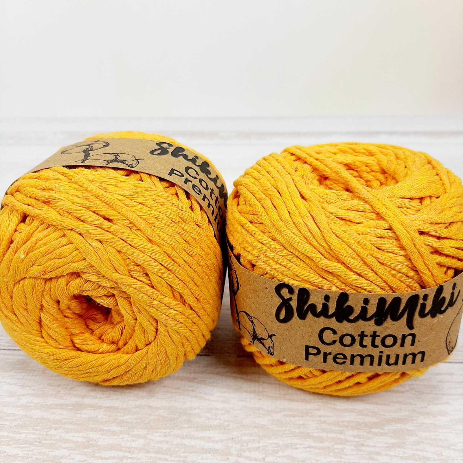 Шнур Шикімікі Котон Преміум (Shikimiki Cotton Premium) 2мм 100г/85м 19009 гірчиця