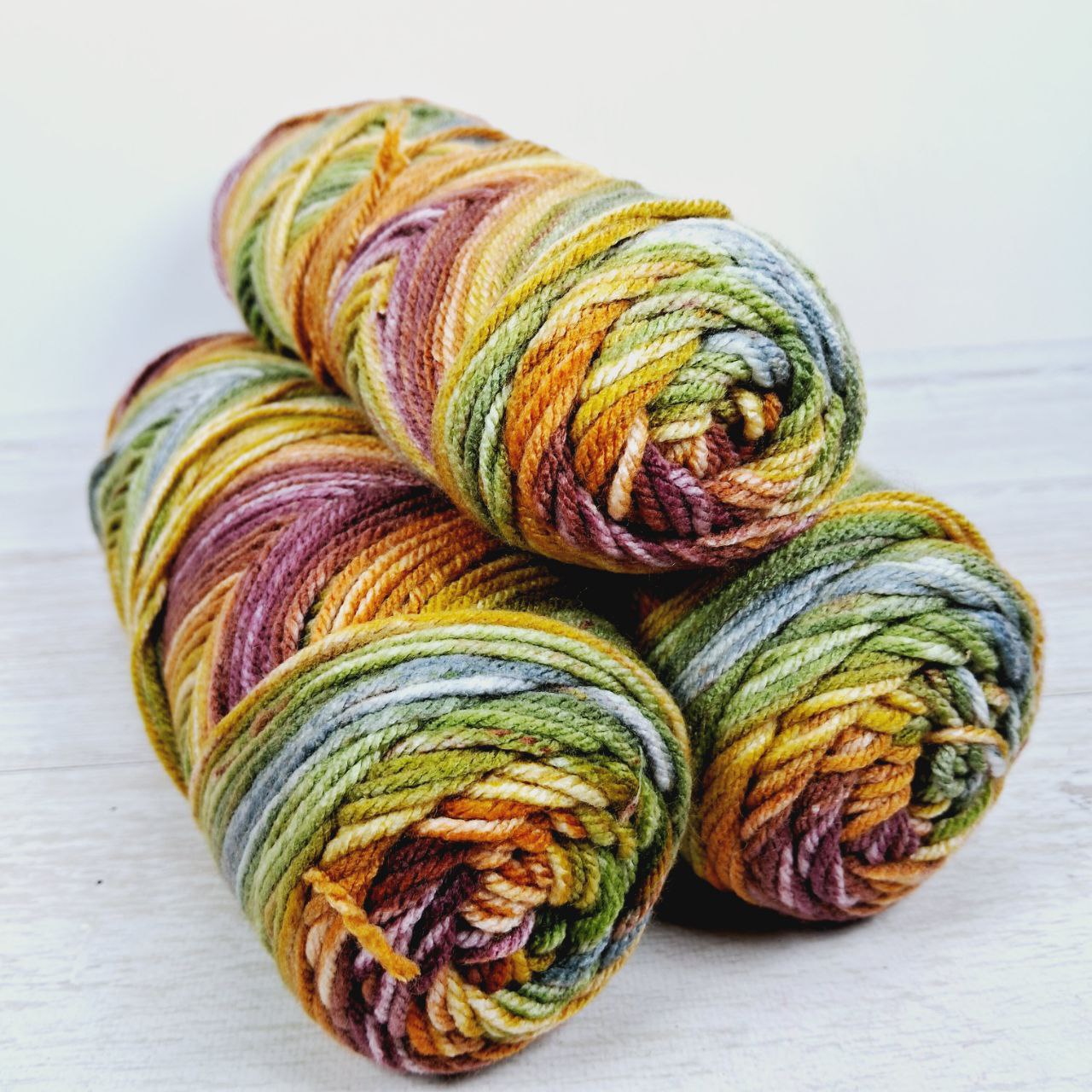 Сток акрил меланж 100г/190м рудо-сіро-рожевий