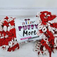 Алізе Пуффі Море (Alize Puffy More) 150г/11.5м 6286 червоно-бежевий