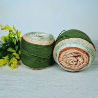 Сток бавовна меланж 100г/200м оливково-персиковий