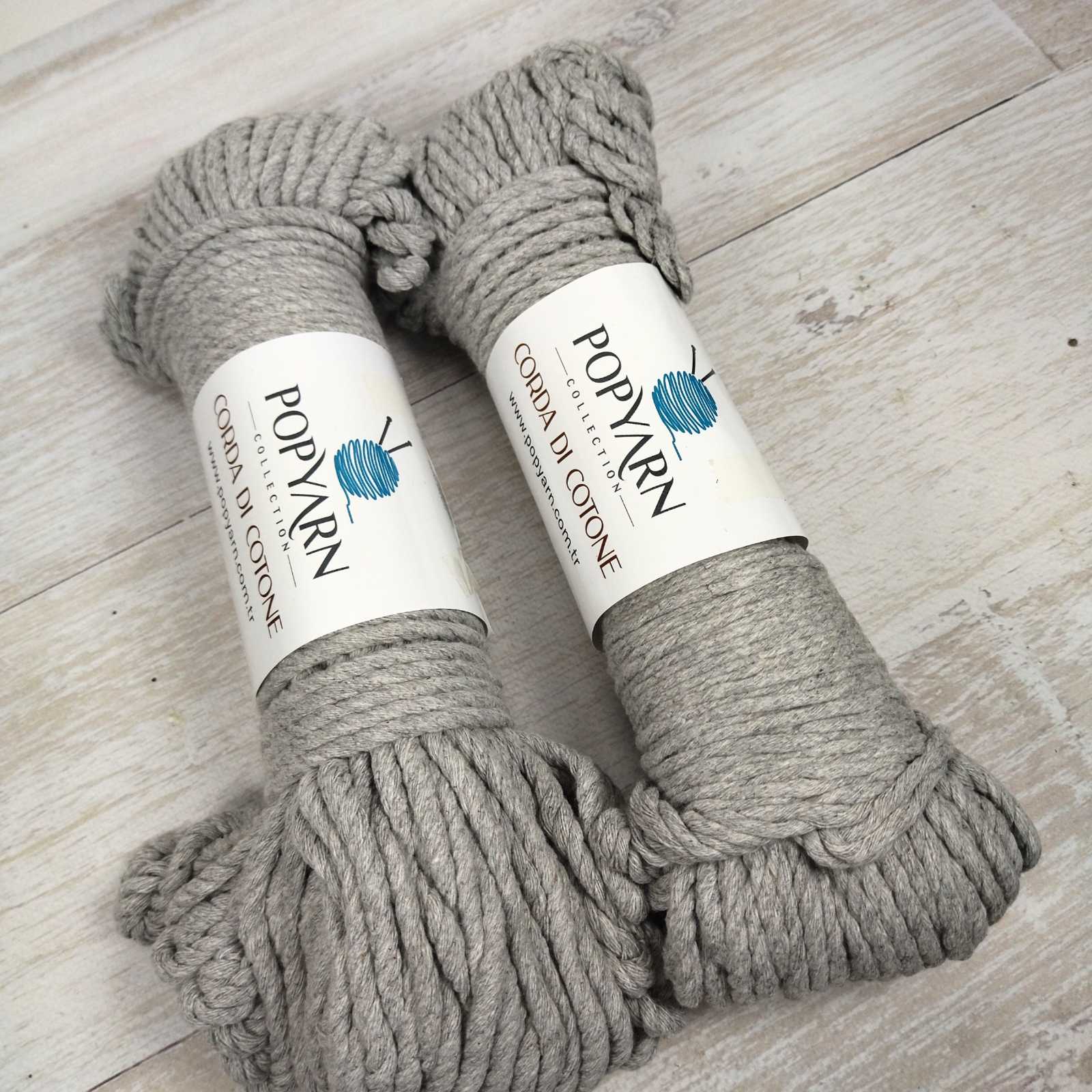 ПопЯрн Корда ді Котон (PopYarn Corda Di Cotone) 250г/50м 209 світло-сірий шнур