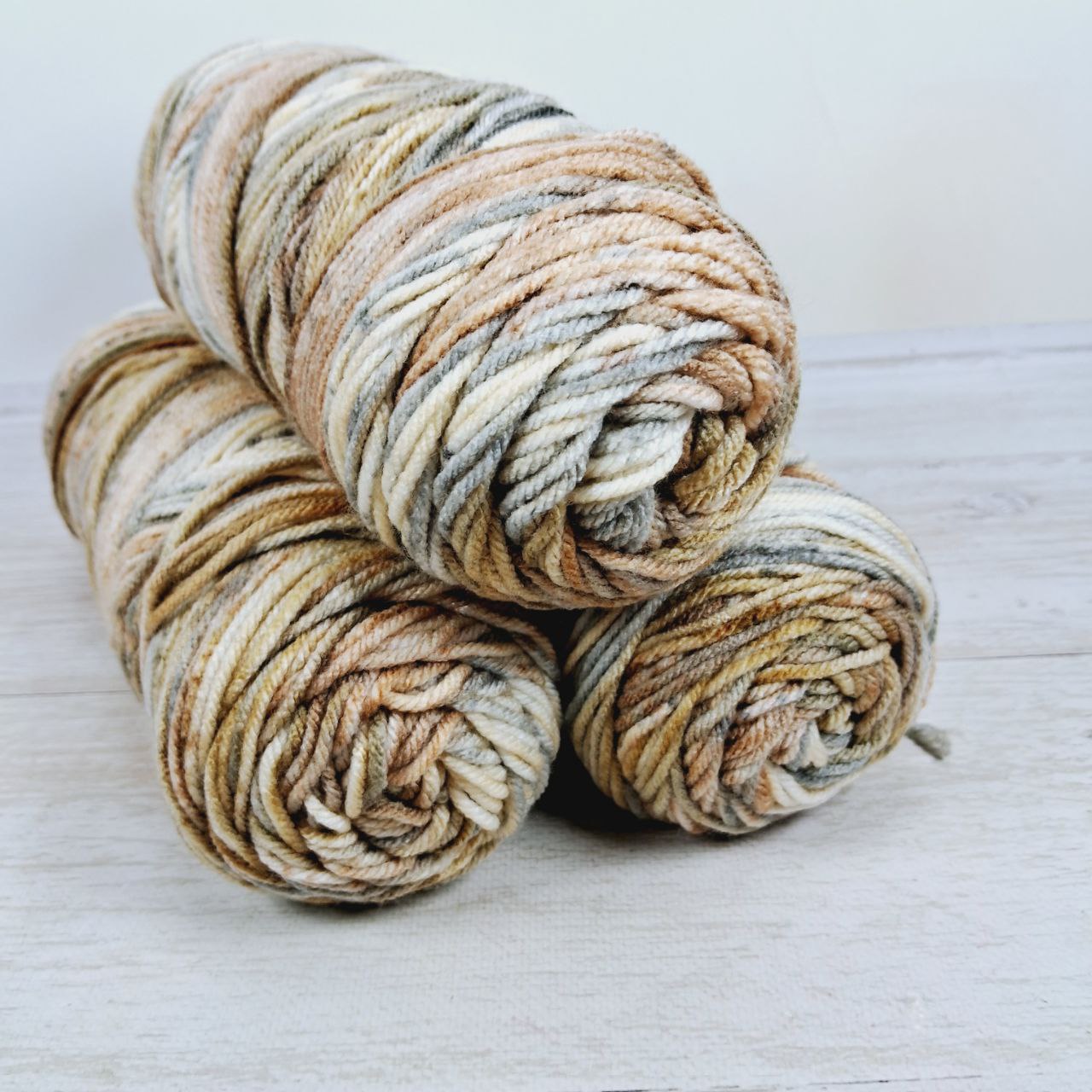 Сток акрил меланж 100г/190м сіро-бежевий