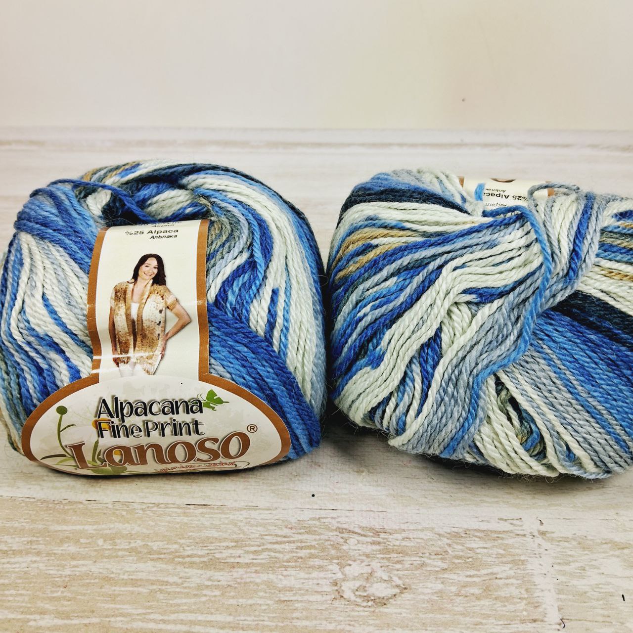 Ланосо Алпакана Колор (Lanoso Alpacana Color) 100г/220м 803 біло-блакитний