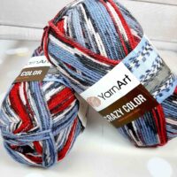 Ярнарт Крейзи Колор 100г/260м 164 серо-красный