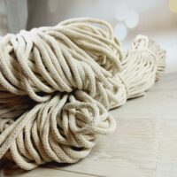 Шнур бавовняний в'язаний 100м 5,5мм Преміум №736 бежевий для люльки
