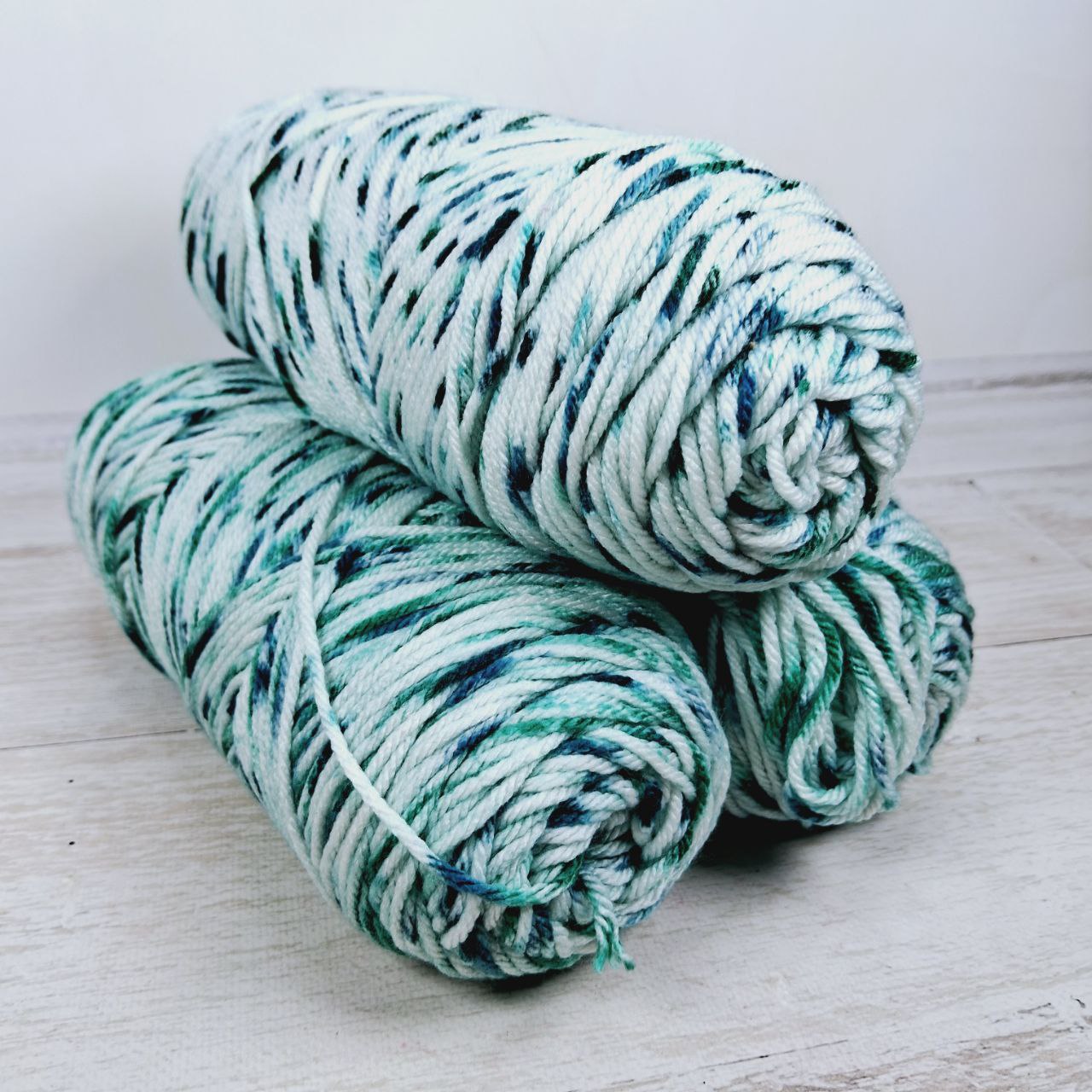 Сток акрил меланж 100г/190м синьо-білий твід