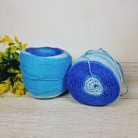 Сток бавовна меланж 100г/200м синьо-блакитний з люрексом