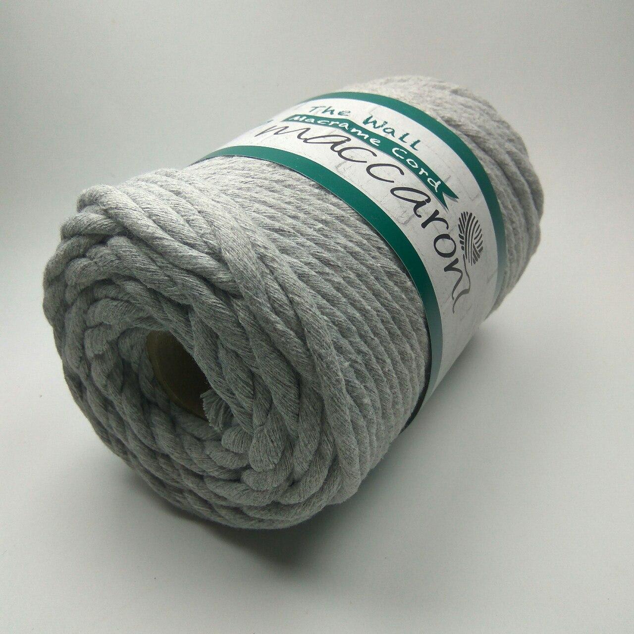 Шнур Шикімікі Макраме Корд (Shikimiki Macrame Cord) 5мм 500г/85м 831 світло-сірий