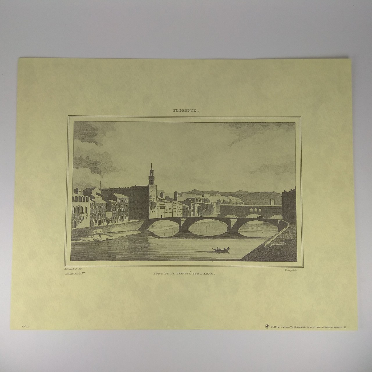 Арт постер репродукція "Флоренція. Font de la trinite sur l'arno" 25*35см