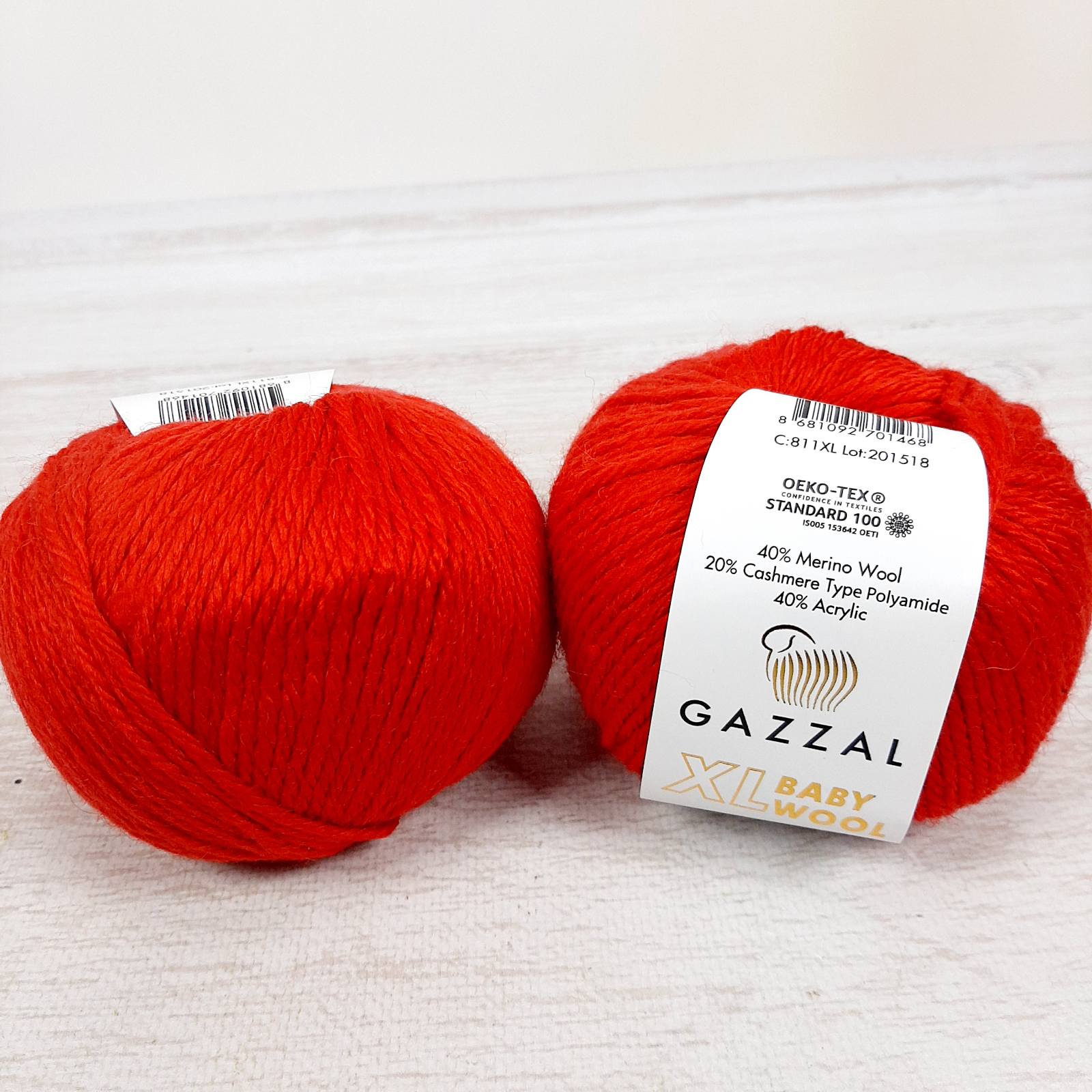 Газзал Бебі Вул XL (Gazzal Baby Wool XL) 50г/100м 811 червоний