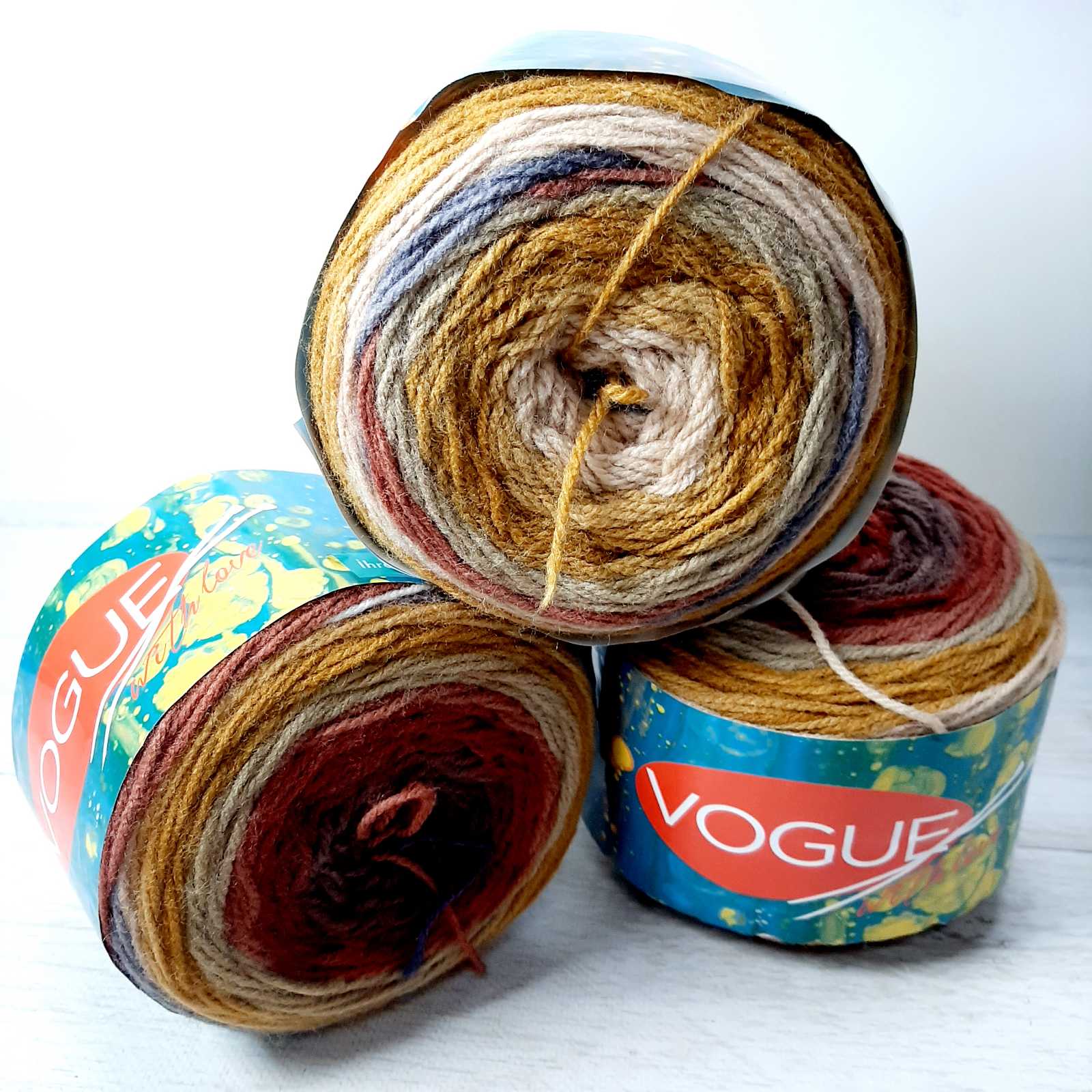 Сток акрил меланж 100г/190м рудо-бордовий