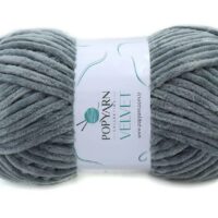 ПопЯрн Велвет (PopYarn Velvet) 100г/120м 010 сірий