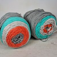 Сток акрил меланж 100г/190м сіро-коралово-бірюзовий