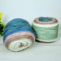 Сток бавовна меланж 100г/200м синьо-зелено-джинс