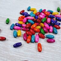 Намистини Дерев'яні Овальні кольорові 15*7мм 50г