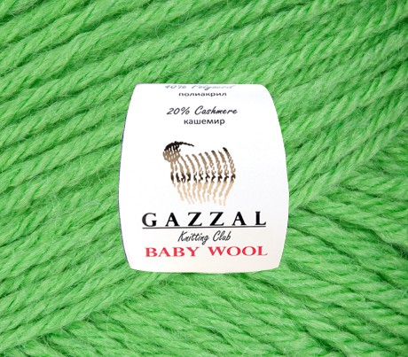 Газзал Бебі Вул (Gazzal Baby Wool) 50г/200м 821 яскрава світла зелень