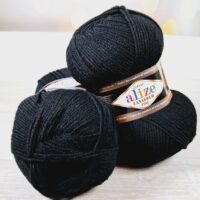 Алізе Ланаголд Файн (Alize LanaGold Fine) 100г/390м 060 чорний