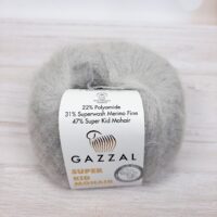 Газзал Супер Кід Мохер (Gazzal Super Kid Mohair) 25г/237м 64435 сірий