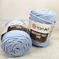 Ярнарт макраме Сotton rope 3mm 760 голубой