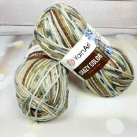 Ярнарт Крейзи Колор 100г/260м 158 коричнево-зеленый меланж