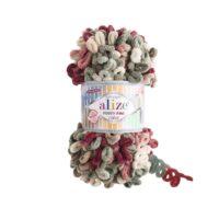 Алізе Пуффі Файн (Alize Puffy Fine Color) 100г/14м 6039 бордово-сіро-білий