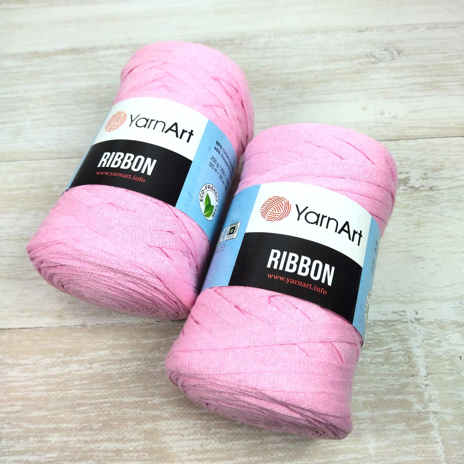 Ярнарт Ріббон (YarnArt Ribbon) 250г/125м 762 пастельно-рожевий