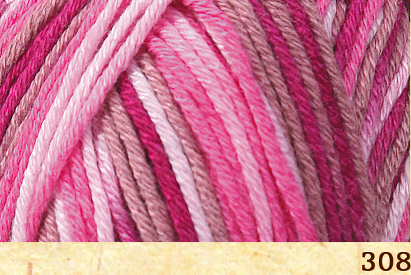 ФібраНатура Бамбу Джаз Мульті (Fibranatura Bamboo Jazz Multi) 50гр/120м 308 меланж рожевий