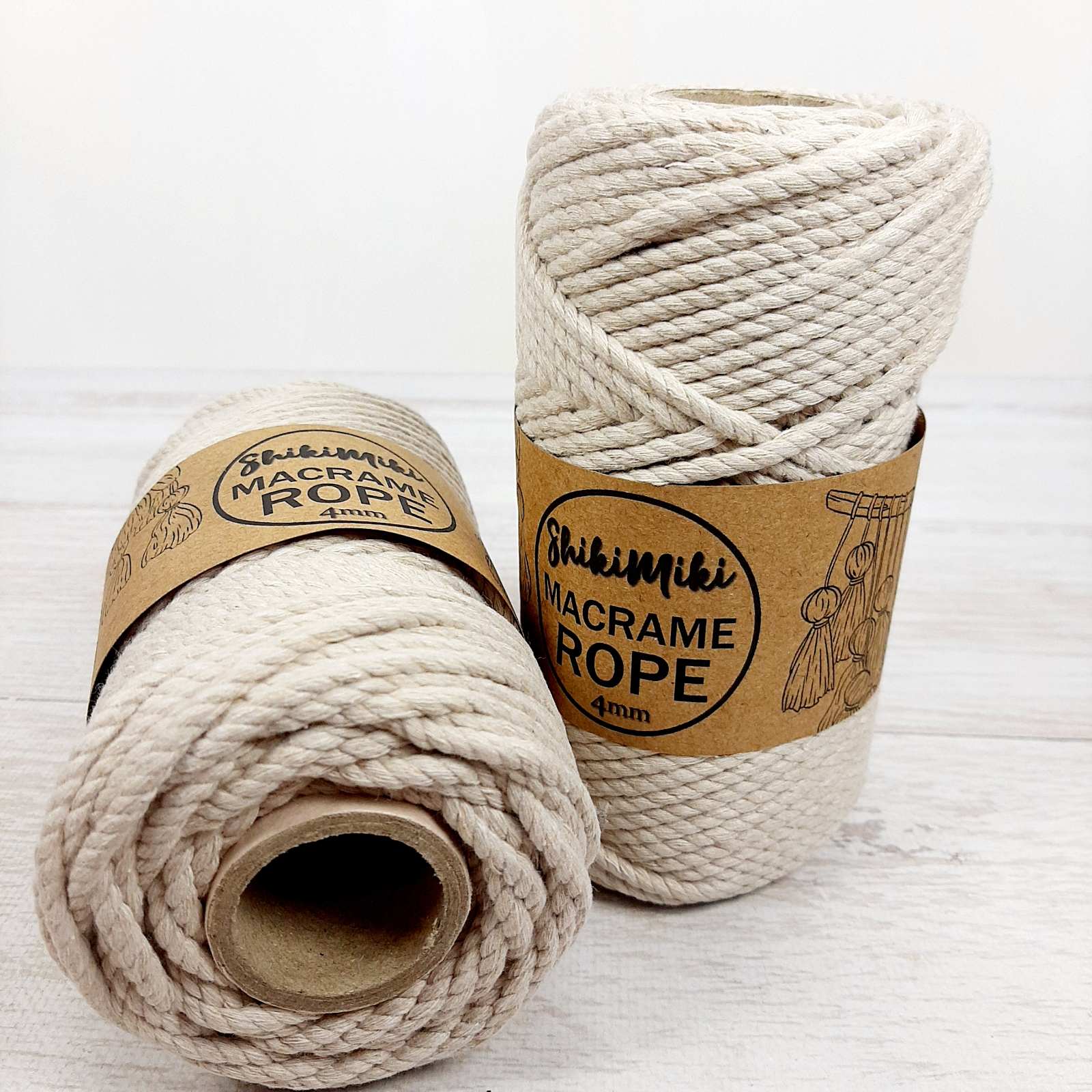 Шнур Шикімікі Макраме Роуп (Shikimiki Macrame Rope) 4мм 250г/45м 307 беж