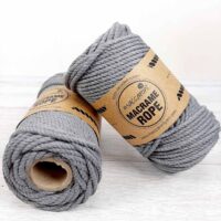 Шнур Шикімікі Макраме Роуп (Shikimiki Macrame Rope) 4мм 250г/42м 18045 сірий