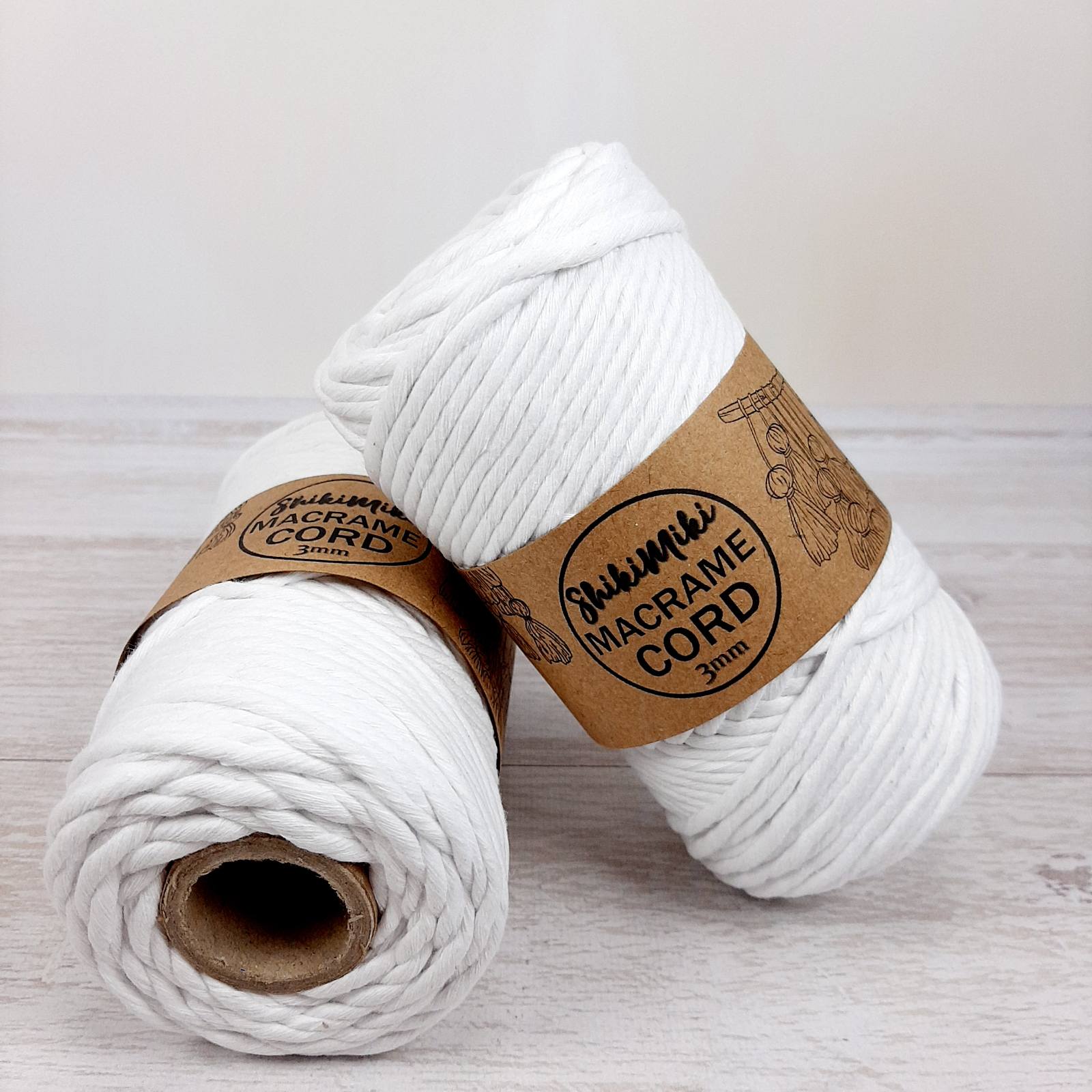 Шнур Шикімікі Макраме Роуп (Shikimiki Macrame Rope) 4мм 250г/42м 18023 білий