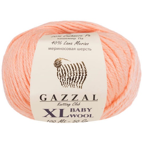 Газзал Бебі Вул XL (Gazzal Baby Wool XL) 50г/100м 834 персик
