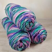 Сток акрил меланж 100г/190м зелено-фіолет-рожевий