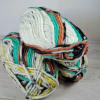 Сток акрил меланж 100г/130м салат-бел-оранжевий