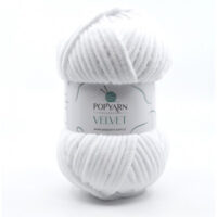 ПопЯрн Велвет (PopYarn Velvet) 100г/120м 001 бiлий