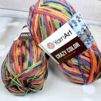 Ярнарт Крейзи Колор 100г/260м 148 оранжево-розовый меланж