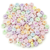 Намистини Акрил Флуоресцентні Літери 7*3,5мм 25г