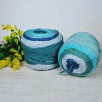 Сток бавовна меланж 100г/200м джинсово-бірюзовий