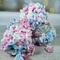 Алізе Пуффі Колор (Alize Puffy) 100г/9м 5945 блакитно-рожевий