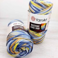 Ярнарт макраме Cord 3mmYarnArt VR 915 жовто-синій