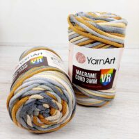 Ярнарт макраме Cord 3mmYarnArt VR 918 сіро-жовтий