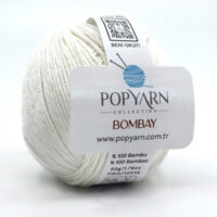 ПопЯрн Бамбей (PopYarn Bombay) 50г/115м 001 білий