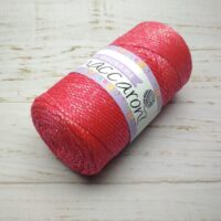 Шнур ПП Шикімікі Макраме (Shikimiki Macrame) 2мм 200г/230м 1329 алий з люрексом
