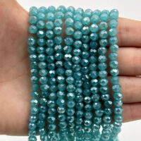 Намистини Рондель 6*4мм 85шт Бірюзовий АБ БХ417